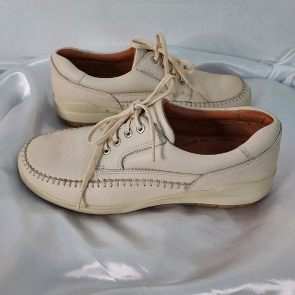 Ecco Men\'s Seawalker Cream Leather Lace Up Shoes Size 9-9.5 main image 6